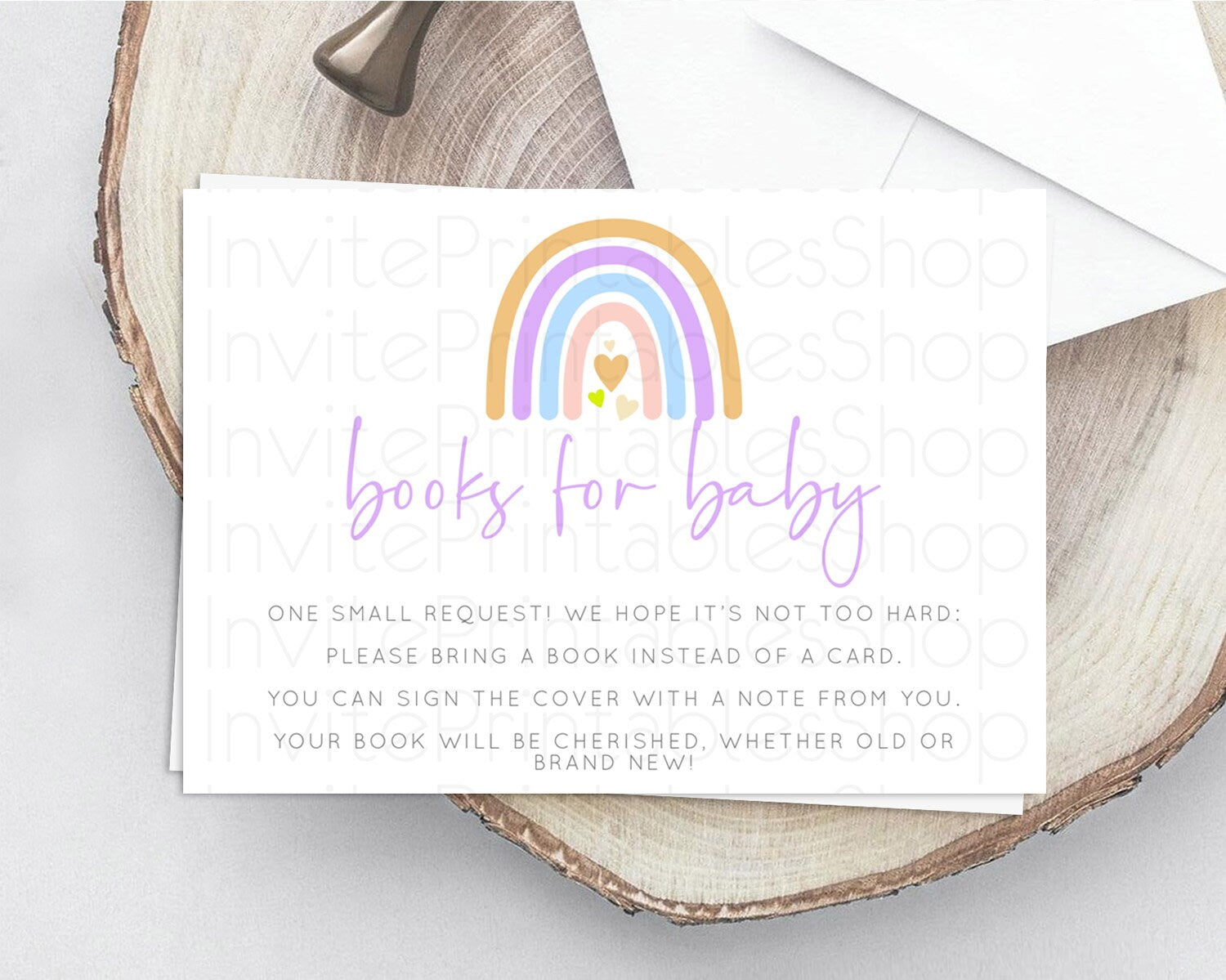 Editable Pastel Rainbow Books For Baby Card Boho Rainbow Book Insert Boho Ra