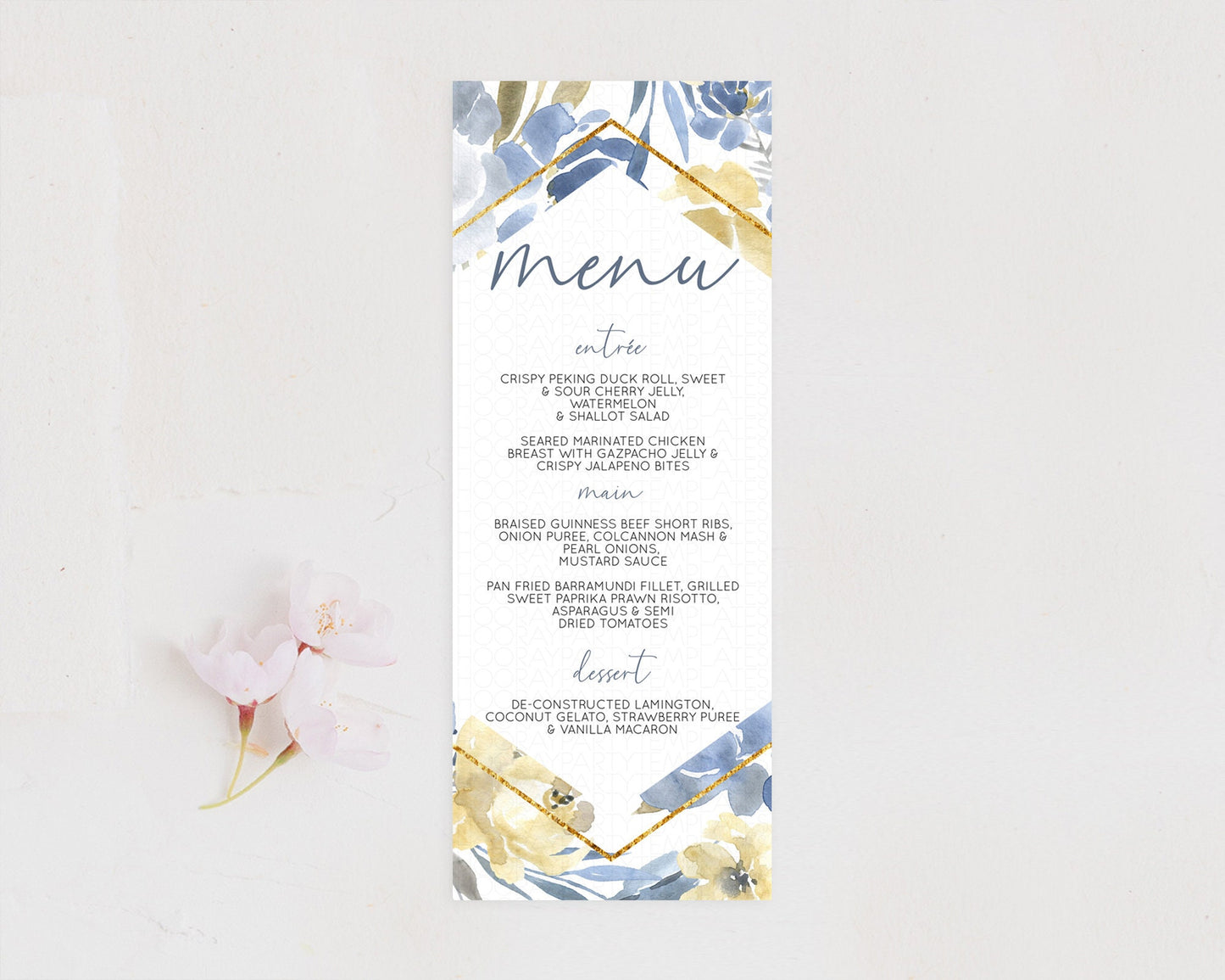 Secret Garden Menu Wildflower Menu Template Pastel Flower Garden Table Decor Boho Floral Dinner Dessert Floral Party Food Menu D10782