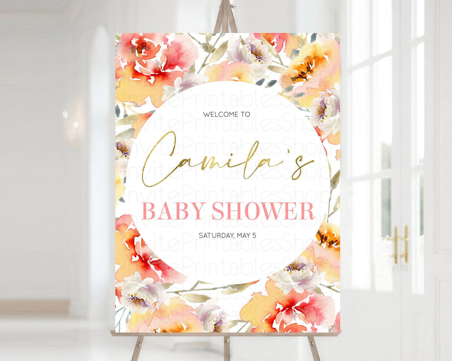 Secret Garden Baby Shower Welcome Sign Wildflower Welcome Board Pastel Flower Garden Welcome Poster Boho Wildflower Welcome Sign D10280