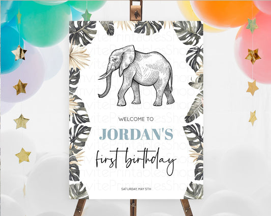 Editable Elephant Welcome Sign Elephant Welcome Board Elephant Party Welcome