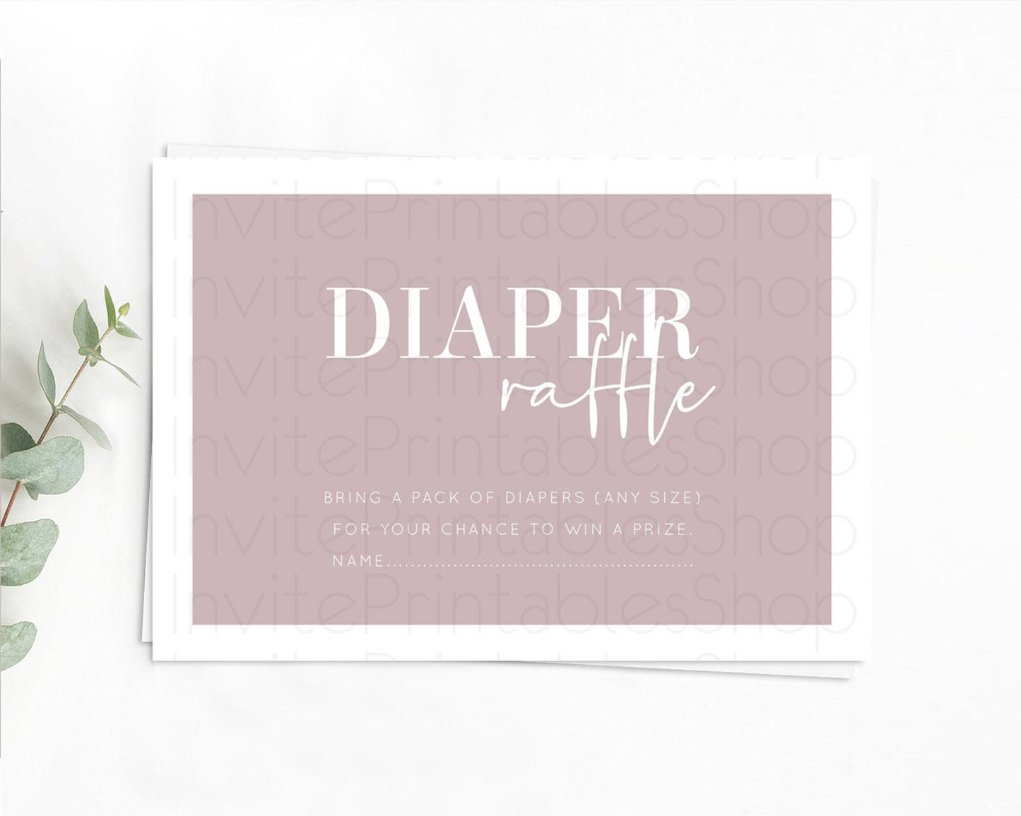 Pink Diaper Raffle Card Plain Pink Diaper Raffle Insert Minimalist Pastel Pink Diaper Ticket Pink Simple Baby Shower Raffle Game D10936