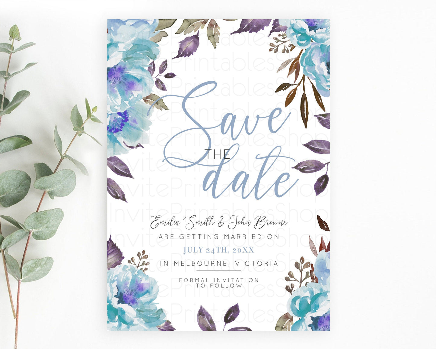 Wildflower Save The Date Template Secret Garden Save The Date Pastel Floral Garden Party Boho Flowers Birthday Baby Shower Wedding D10730