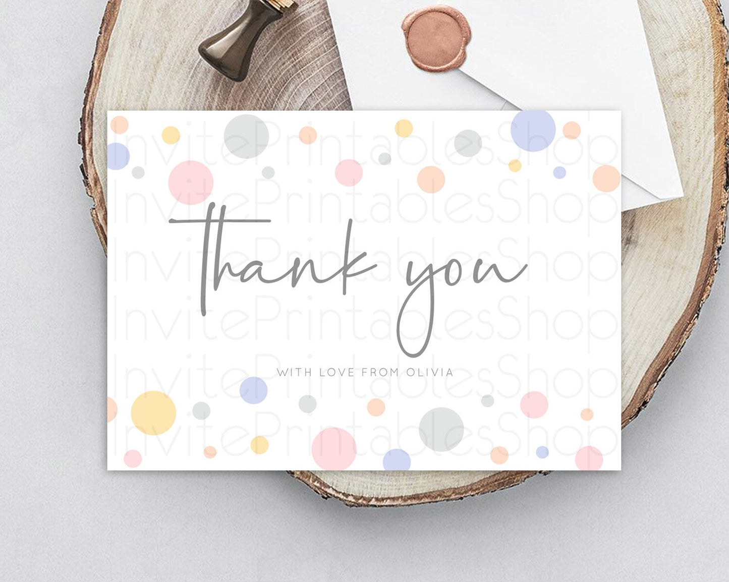 Editable Rainbow Thank You Pastel Thank You Card Pastel Rainbow Birthday Tha