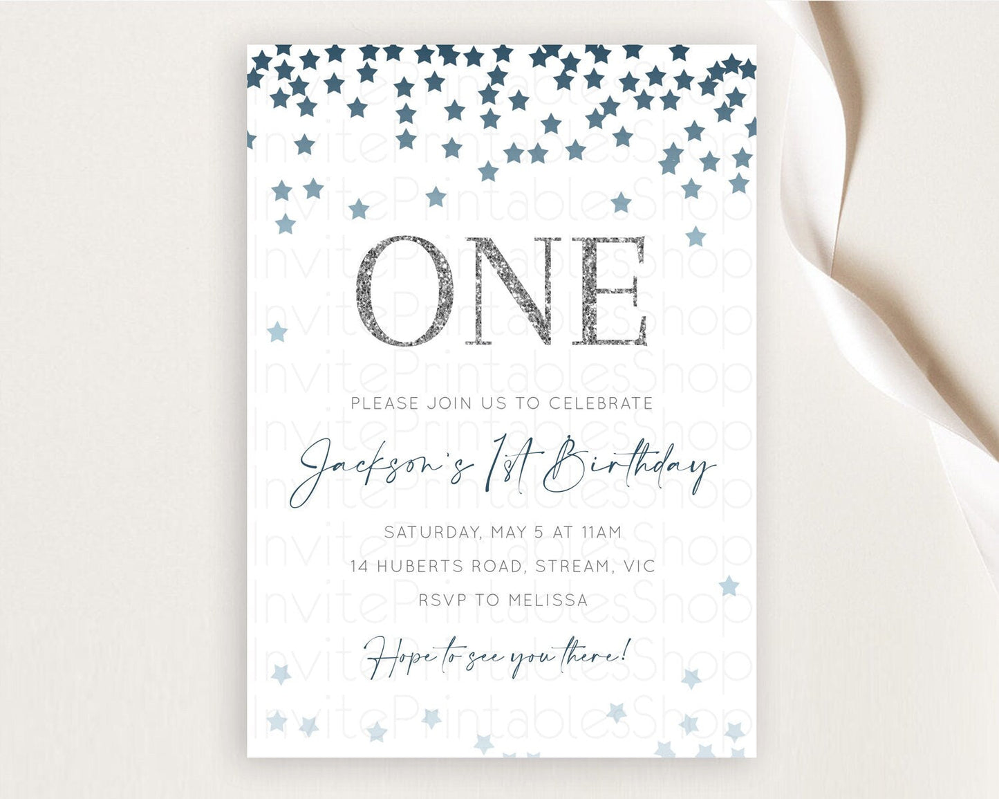 Star Birthday Invitation Pastel Stars Invite Shooting Star Party Rainbow Colorful Confetti Twinkle Little Star 2nd First Birthday D10308
