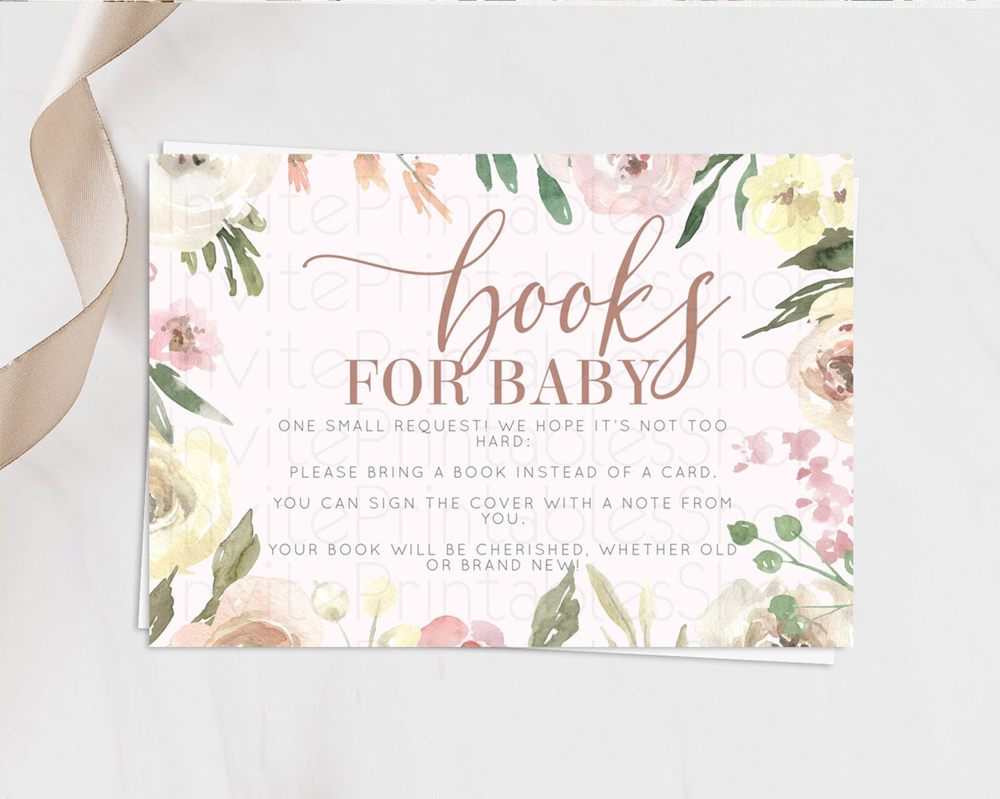 Secret Garden Books For Baby Card Boho Wildflower Book Insert Pastel Flower Garden Baby Shower Card Flower Guests Book Poem Request D10192
