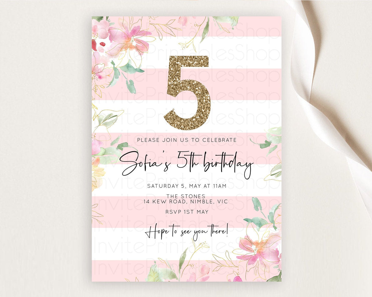 Secret Garden Invitation Wildflower Birthday Invitation Pastel Flowers Invite Enchanted Garden Boho Floral 3rd 2nd First Birthday D10300