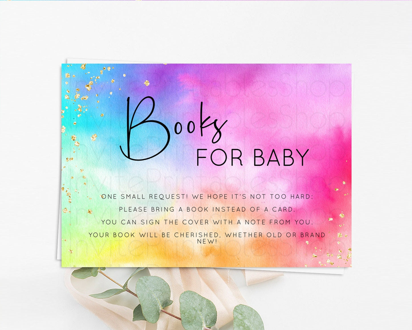 Tie Dye Books For Baby Card Rainbow Tie Dye Book Insert Pastel Rainbow Watercolor Book Card Tie Dye Colors Guests Book Poem Request D10456