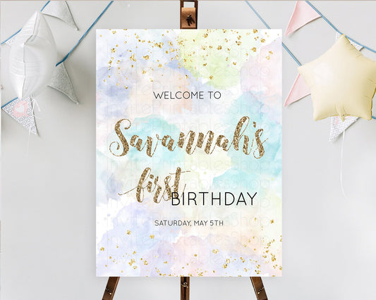 Editable Pastel Welcome Sign Pastel Rainbow Welcome Sign Colorful Rainbow Co