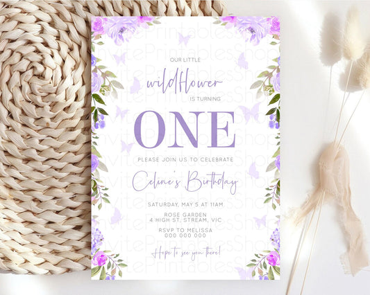 Editable Secret Garden Invitation Wildflower Birthday Invitation Pastel Flow