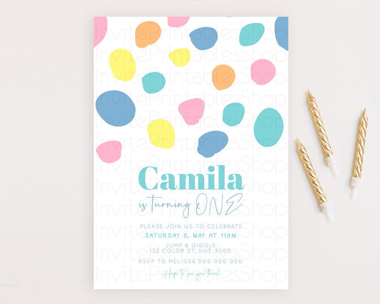 Editable Pastel Birthday Invitation Pastel Confetti Birthday Invitation Bubb