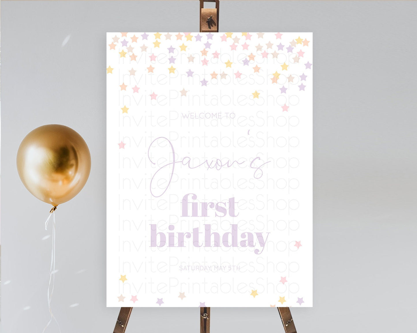 Star Welcome Board Pastel Stars Welcome Sign Shooting Star Rainbow Colorful Confetti Twinkle Little Star First Birthday Welcome Sign D10810