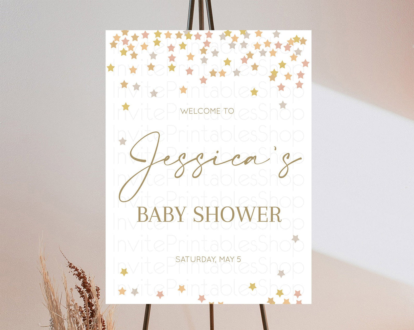 Star Baby Shower Welcome Board Pastel Stars Welcome Sign Shooting Star Rainbow Colorful Confetti Twinkle Little Star Welcome Sign D10342