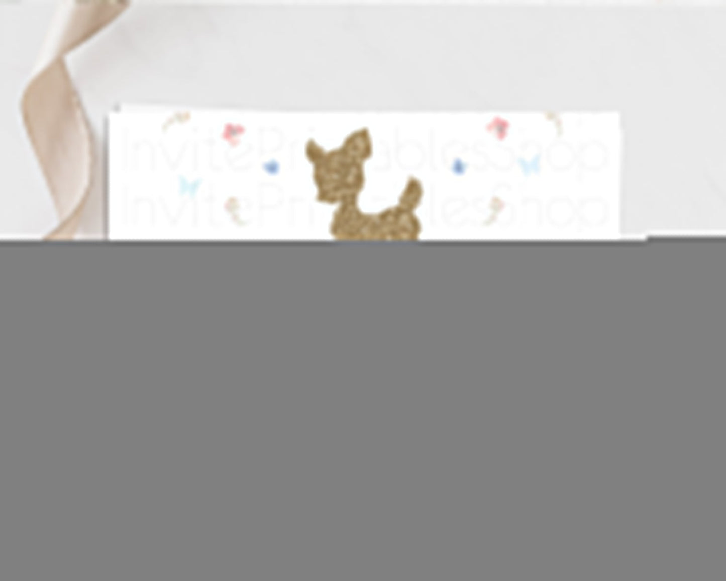 Fawn Books For Baby Card Deer Book Insert Floral Deer Book Card Enchanted Forest Butterfly Pastel Baby Shower Book Poem Request D10359