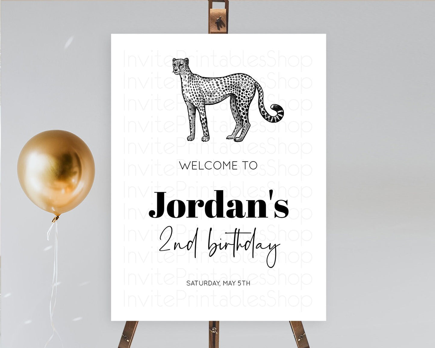 Editable Cheetah Welcome Sign Cheetah Welcome Board Cheetah Party Welcome Po