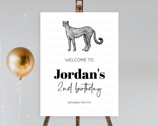 Editable Cheetah Welcome Sign Cheetah Welcome Board Cheetah Party Welcome Po