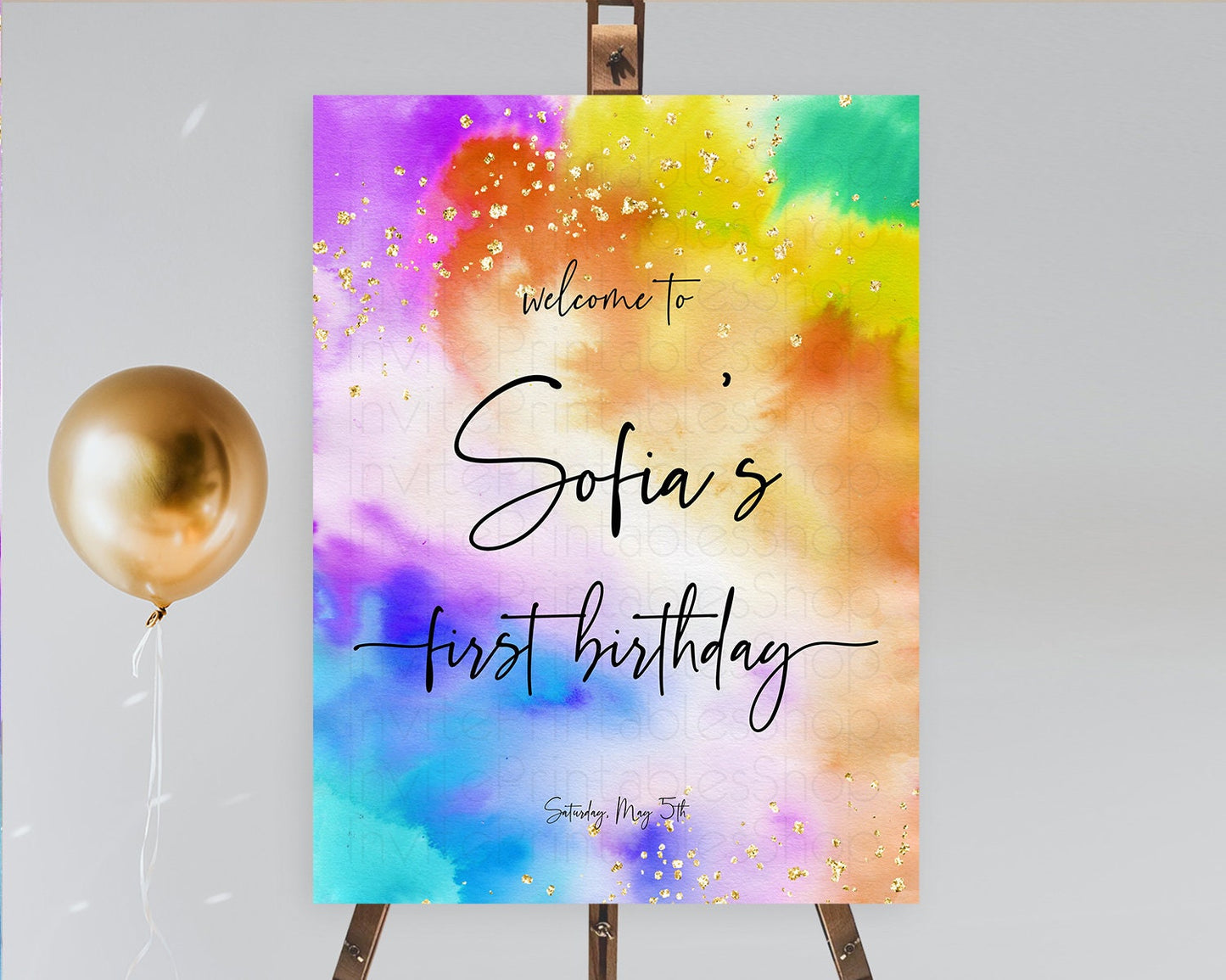 Tie Dye Welcome Board Rainbow Tie Dye Welcome Sign Pastel Welcome Poster Colorful Pastel Welcome Rainbow First Birthday Welcome Sign D10530