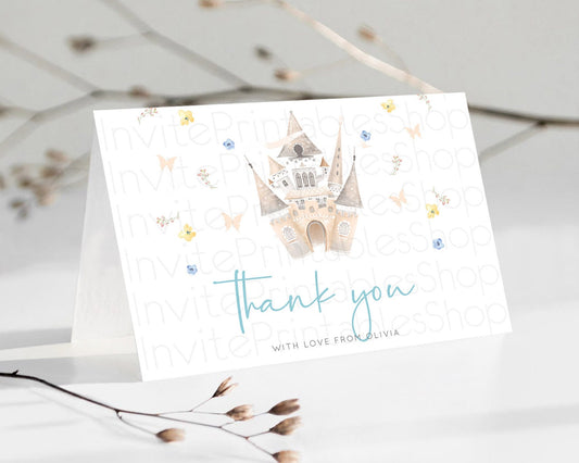 Princess Thank You Castle Thank You Card Secret Garden Birthday Thank You Card Enchanted Castle Pastel Floral Teacher Thank You Card D10365