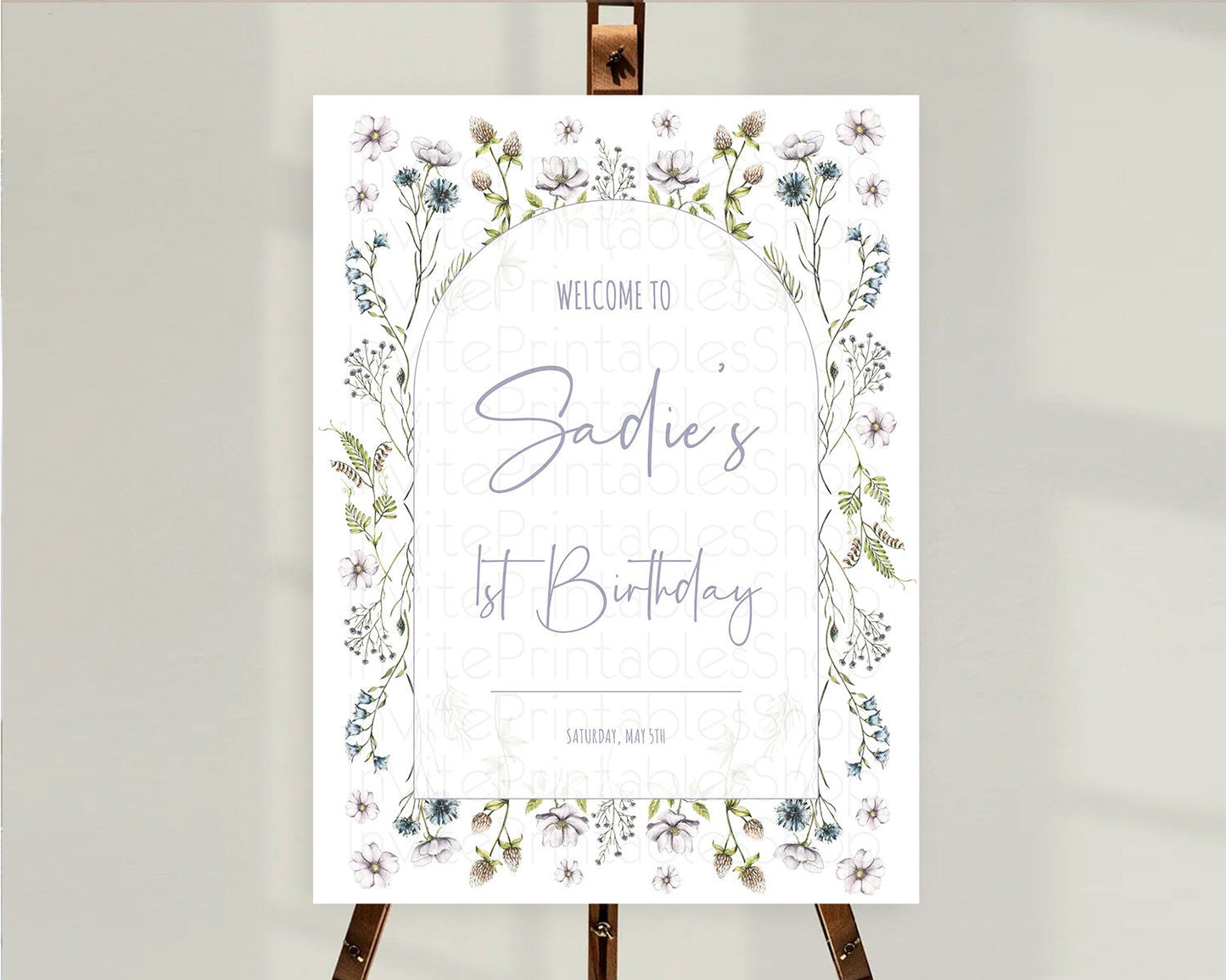 Secret Garden Welcome Sign Wildflower Welcome Board Pastel Flower Garden Welcome Poster Boho Wildflower First Birthday Welcome Sign D10603