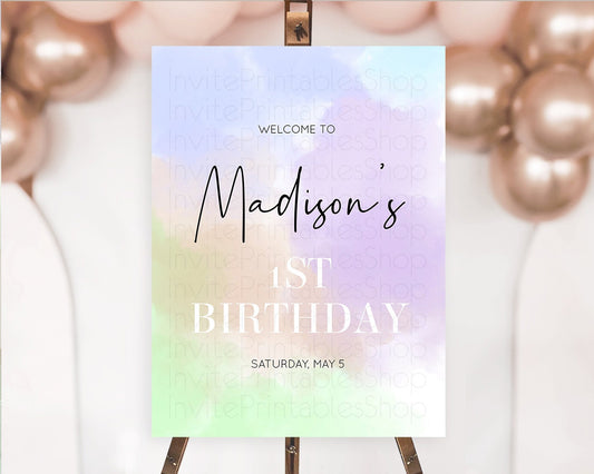 Editable Pastel Welcome Sign Pastel Rainbow Welcome Sign Colorful Rainbow Co