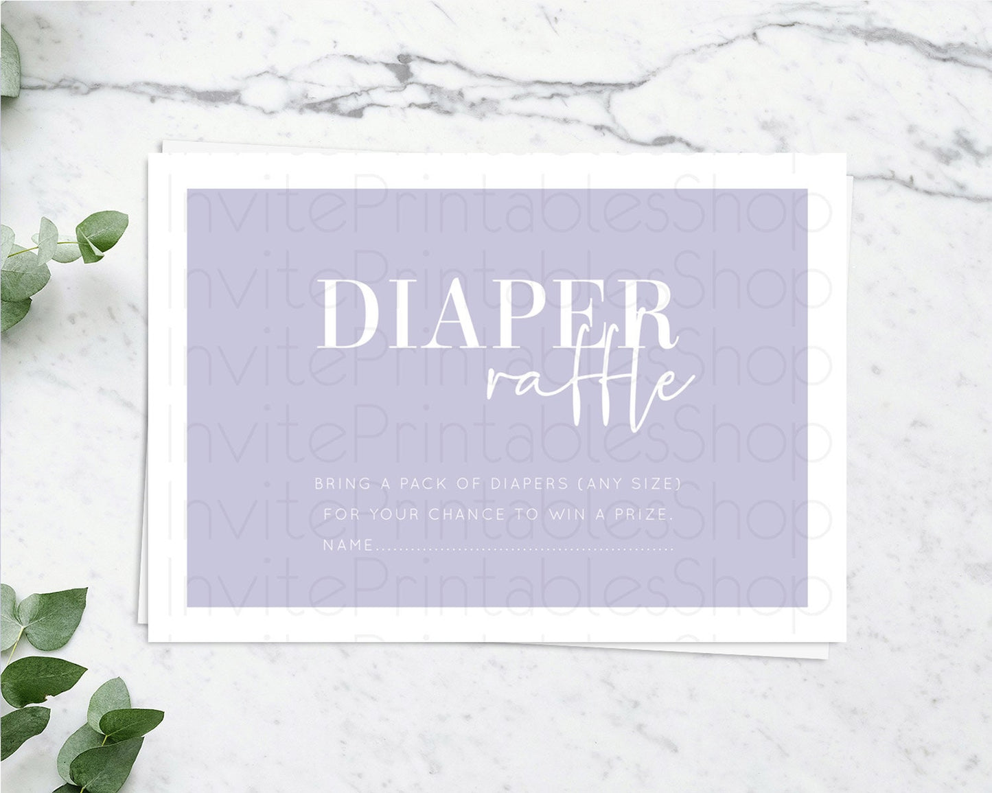 Purple Diaper Raffle Card Plain Purple Diaper Insert Minimalist Pastel Purple Diaper Ticket Purple Simple Baby Shower Raffle Game D10942