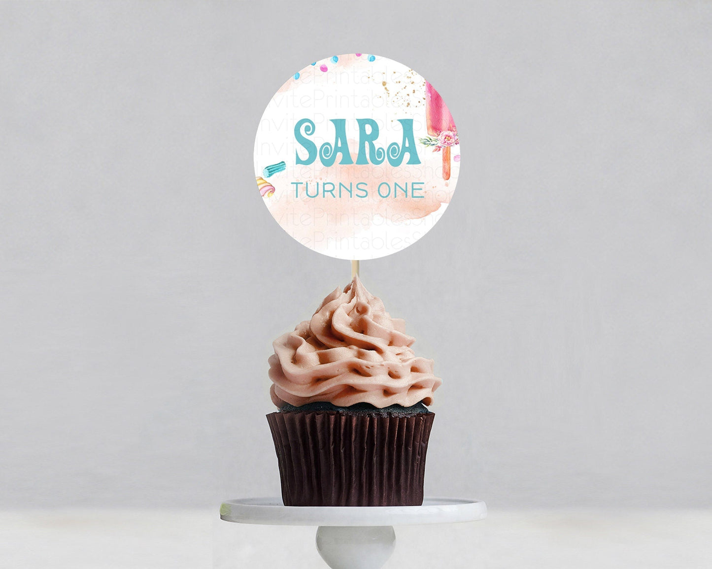 Ice Cream Cupcake Toppers Sweet Candy Cupcake Toppers Here's The Scoop Party Pastel Candy Cupcake Topper Candy Ice Cream Decor D10554