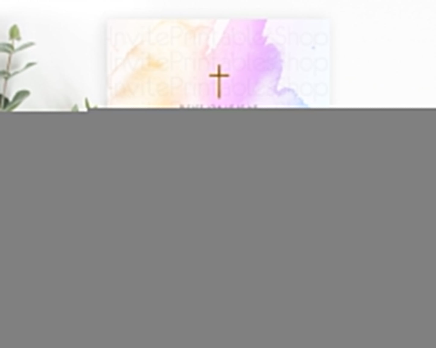 Pastel Baptism Invitation Pastel Colors Watercolor Baptism 1st Birthday Party Gold Ombre Pastel Rainbow Christening Holy Communion D10177