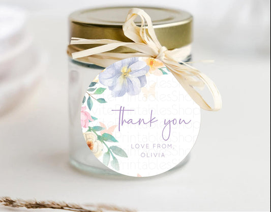 Editable Secret Garden Thank You Tags Wildflower Thank You Gift Tags Pastel