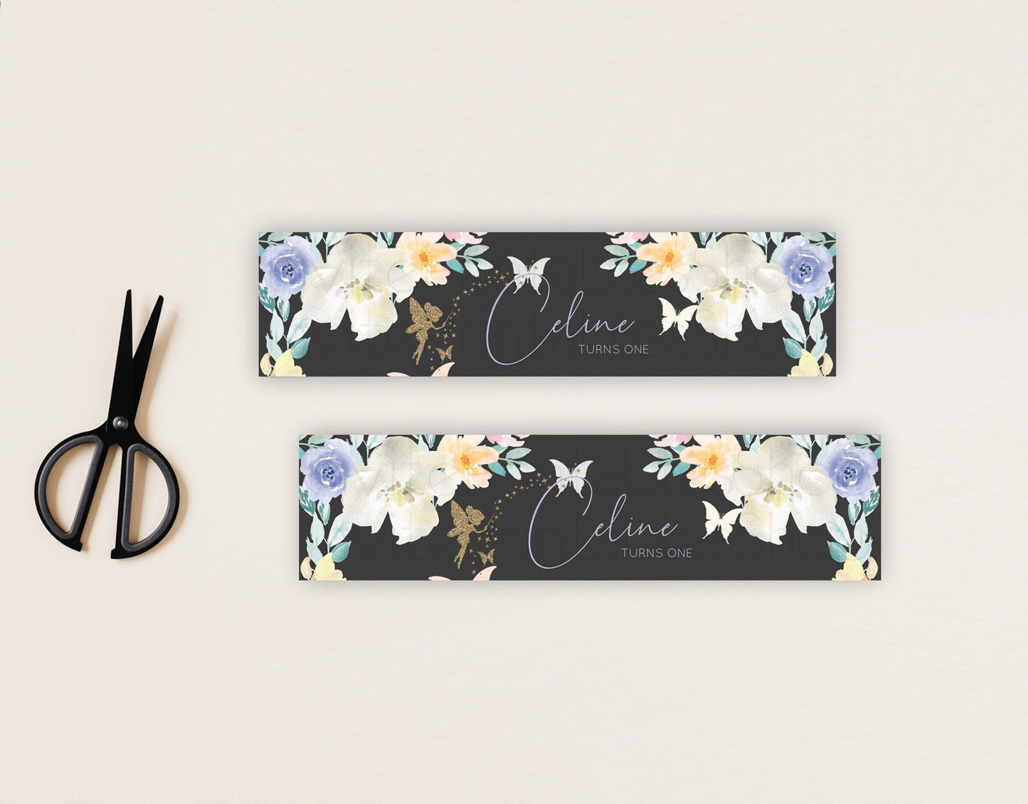 Fairy Water Label Enchanted Garden Pastel Floral Butterfly Party Decor Secret Garden Birthday Baptism Baby Shower Bridal Shower D10881