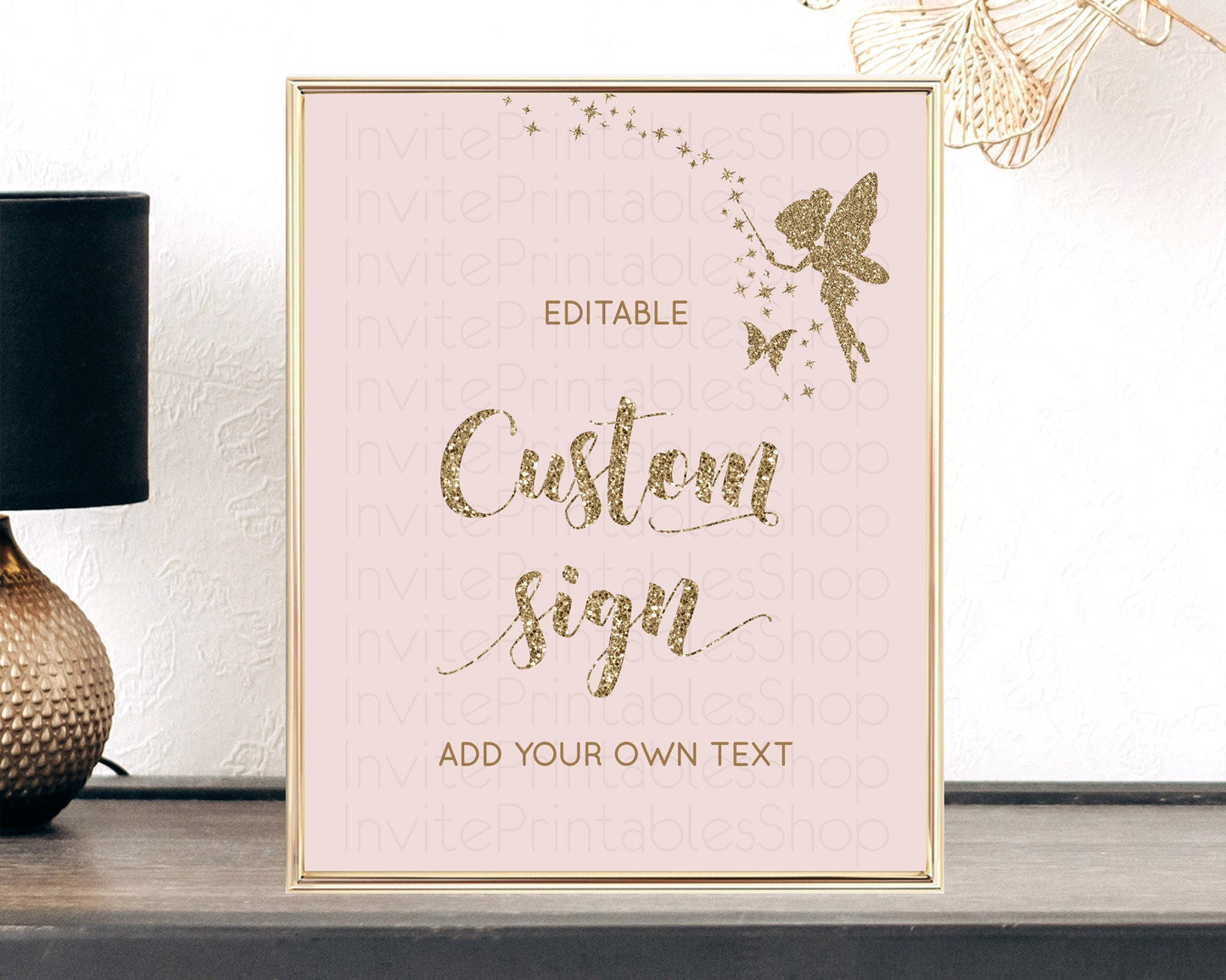 Fairy Sign Enchanted Garden Table Sign Decor Pastel Floral Butterfly Party Secret Garden Birthday Baptism Baby Shower Bridal Shower D10899