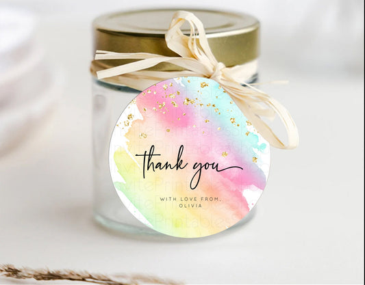 Editable Pastel Thank You Tags Rainbow Thank You Gift Tags Colorful Pastel F