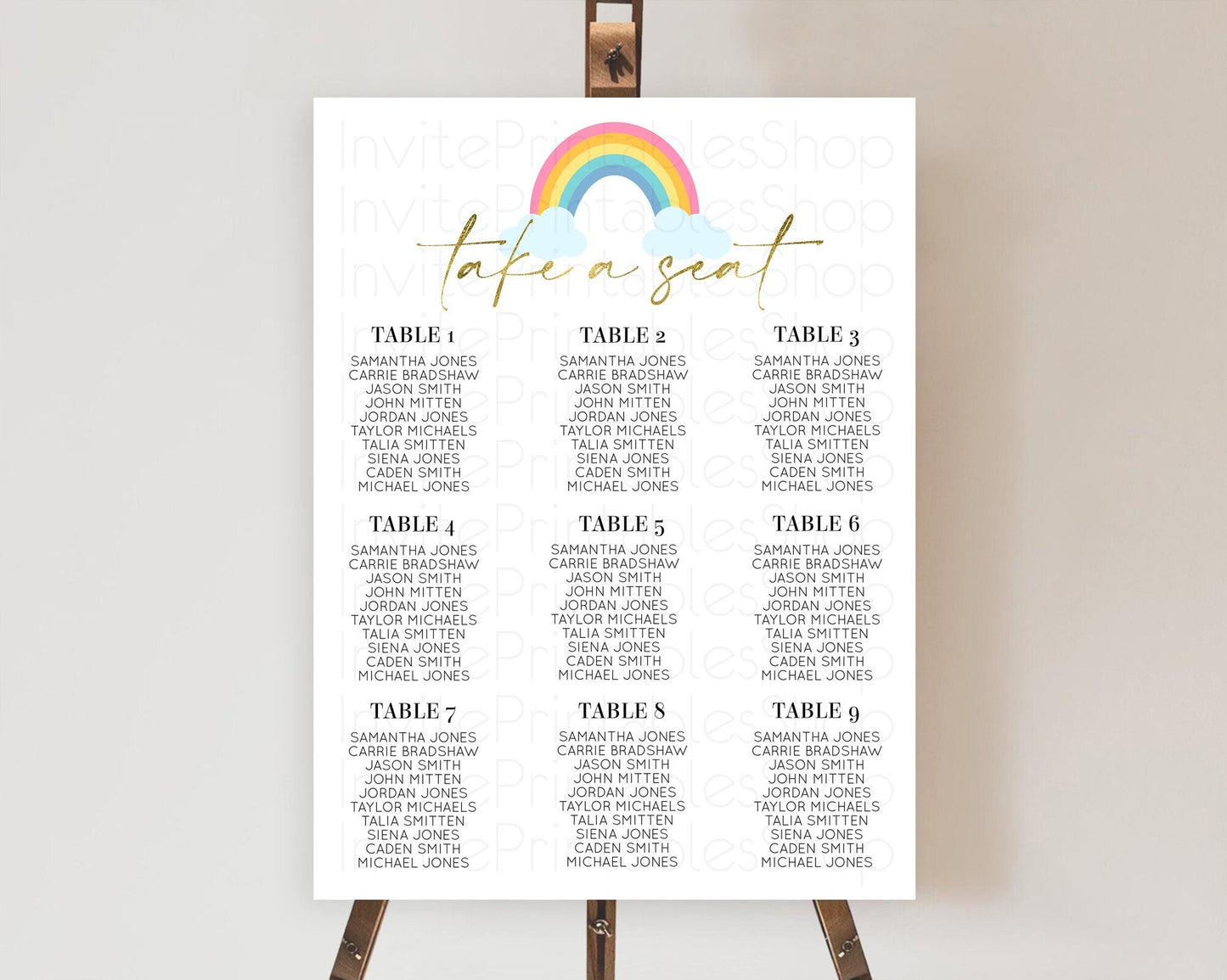 Pastel Rainbow Seating Chart Boho Rainbow Seating Chart Rainbow Seating Chart Pastel Seating Chart Boho Rainbow Seating Sign D10123