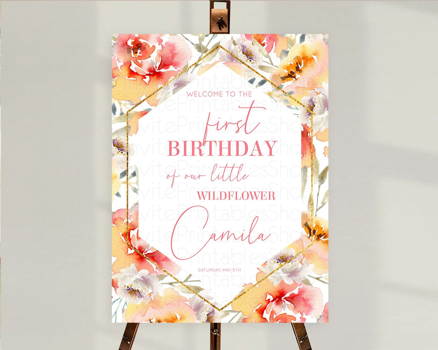 Secret Garden Welcome Sign Wildflower Welcome Board Pastel Flower Garden Welcome Poster Boho Wildflower First Birthday Welcome Sign D10791