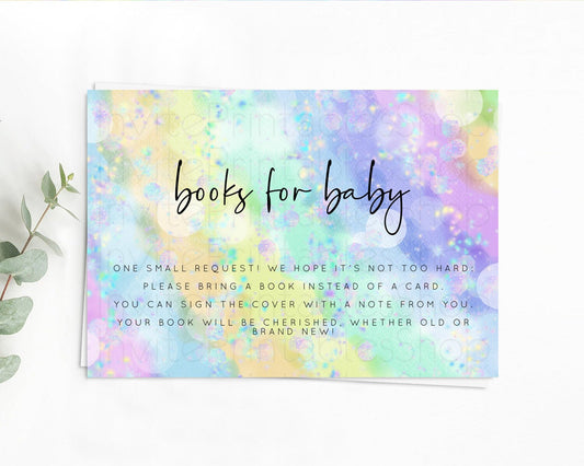Editable Rainbow Books For Baby Card Pastel Book Insert Colorful Pastel Wate