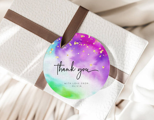 Editable Tie Dye Thank You Gift Tags Rainbow Tie Dye Thank You Tags Pastel F