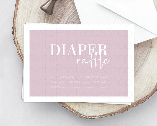 Editable Pink Diaper Raffle Card Plain Pink Diaper Raffle Insert Minimalist