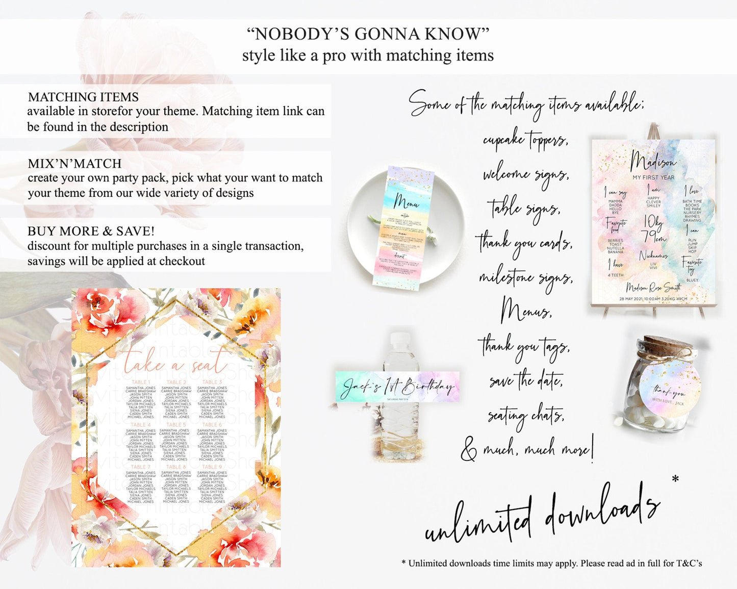 Secret Garden Seating Chart Wildflower Seating Chart Pastel Flowers Seating Chart Enchanted Garden Boho Floral Take A Seat Decor D10791