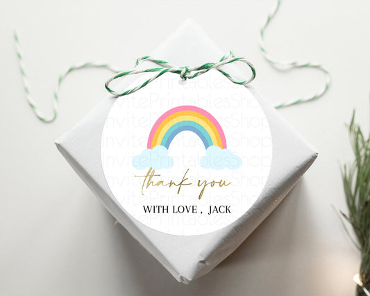 Editable Pastel Rainbow Thank You Tags Boho Rainbow Thank You Gift Tags Rain