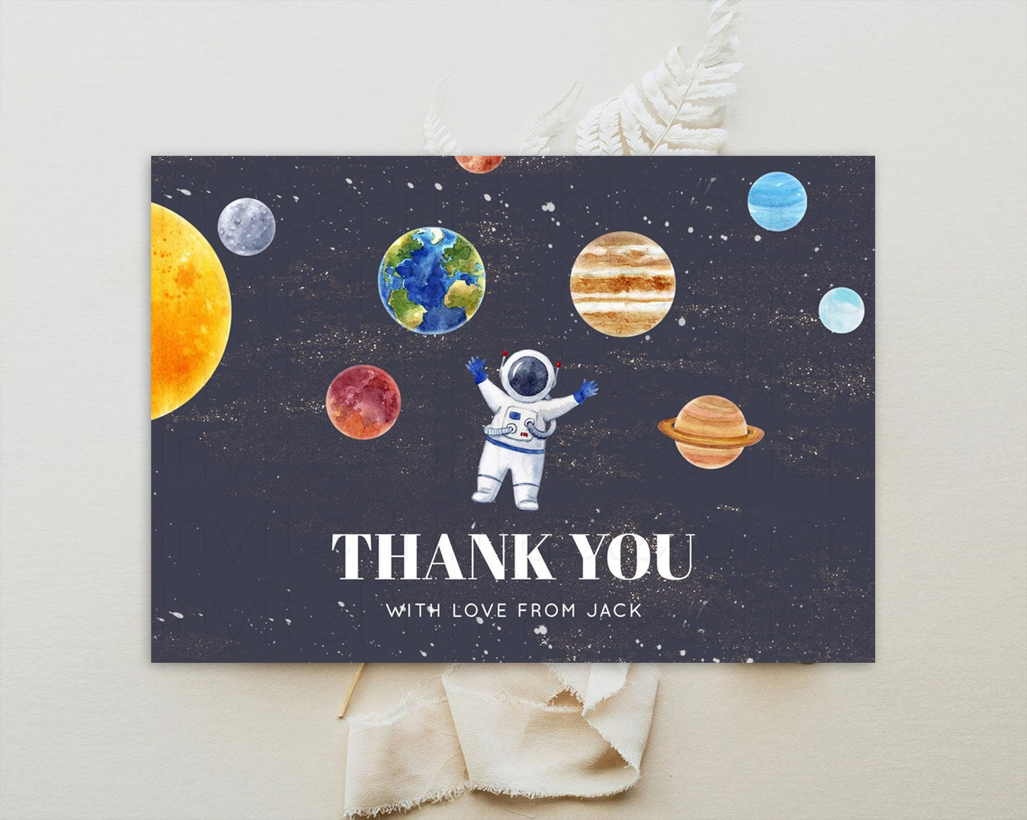 Space Thank You Space Thank You Card First Trip Around the Sun Thank You Card Planets Solar System First Birthday Thank You Cards D10144