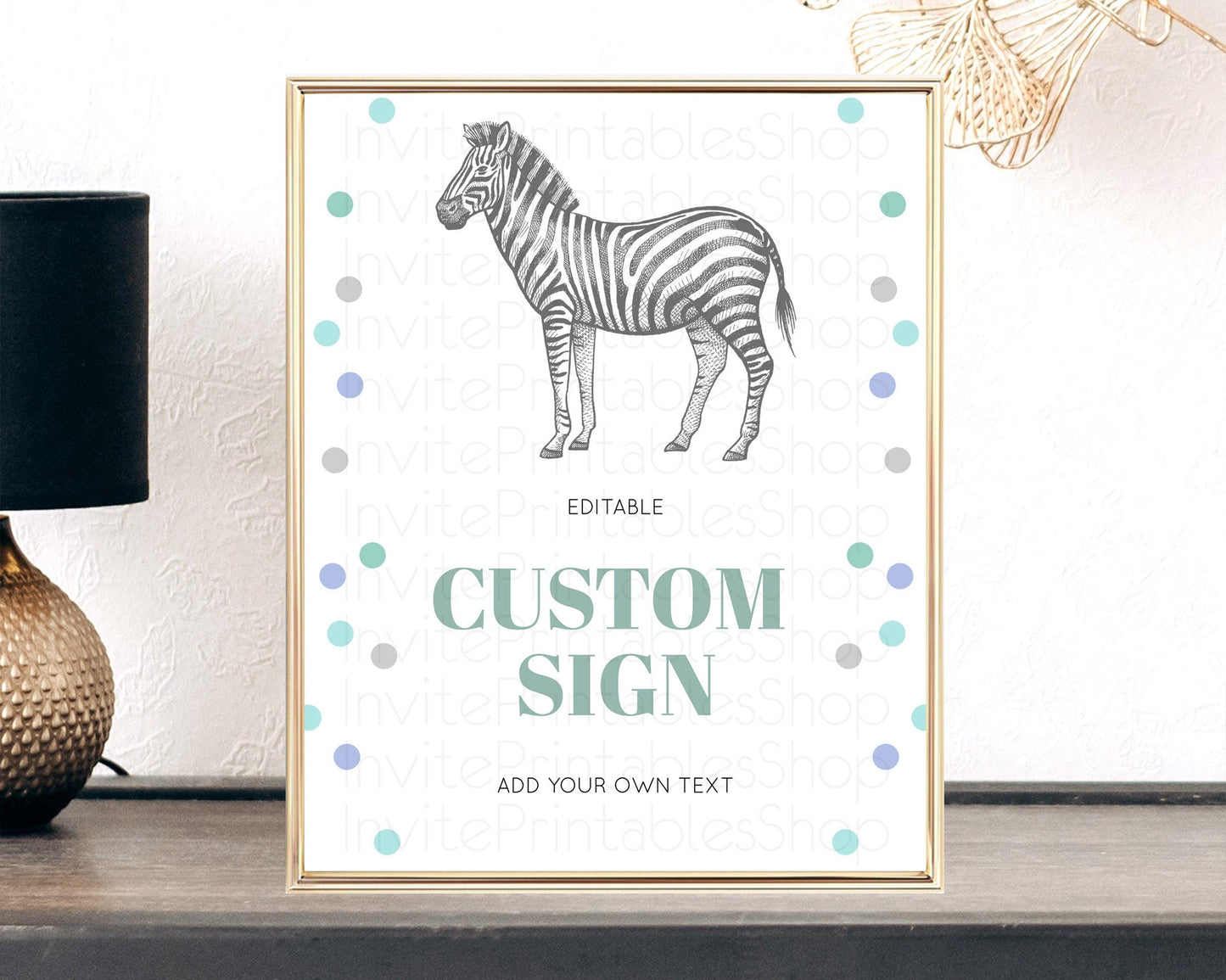 Zebra Sign Zebra Table Sign Decor Zebra Party Sign Template Safari Adventure Zebra Minimal Theme 1st Birthday Baptism Baby Shower D10856