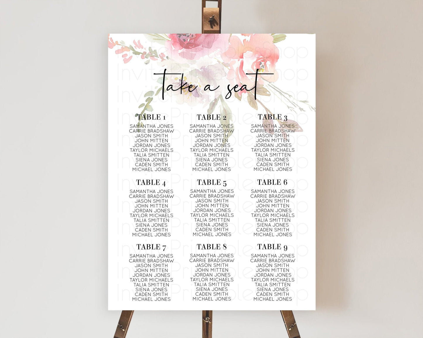 Secret Garden Seating Chart Wildflower Seating Chart Pastel Flowers Seating Chart Enchanted Garden Boho Floral Take A Seat Décor D10243