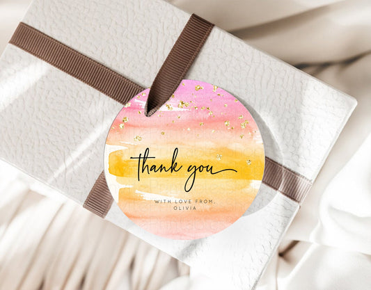 Editable Pastel Thank You Tags Rainbow Thank You Gift Tags Colorful Pastel F