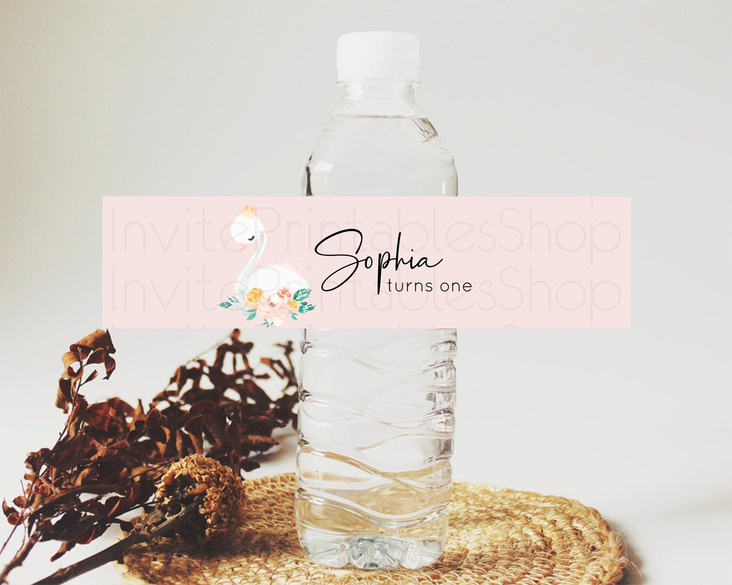 Editable Swan Water Label Template Swan Princess Ballet Party Decor Enchante