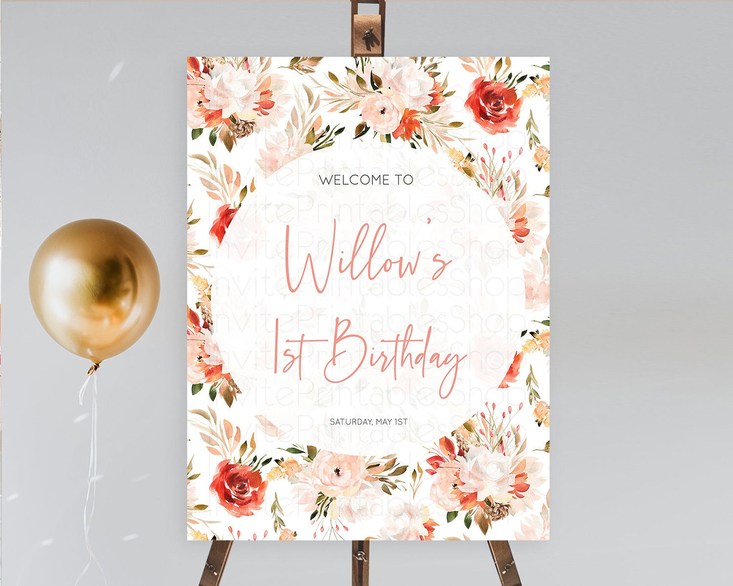 Secret Garden Welcome Sign Wildflower Welcome Board Pastel Flower Garden Welcome Poster Boho Wildflower First Birthday Welcome Sign D10540