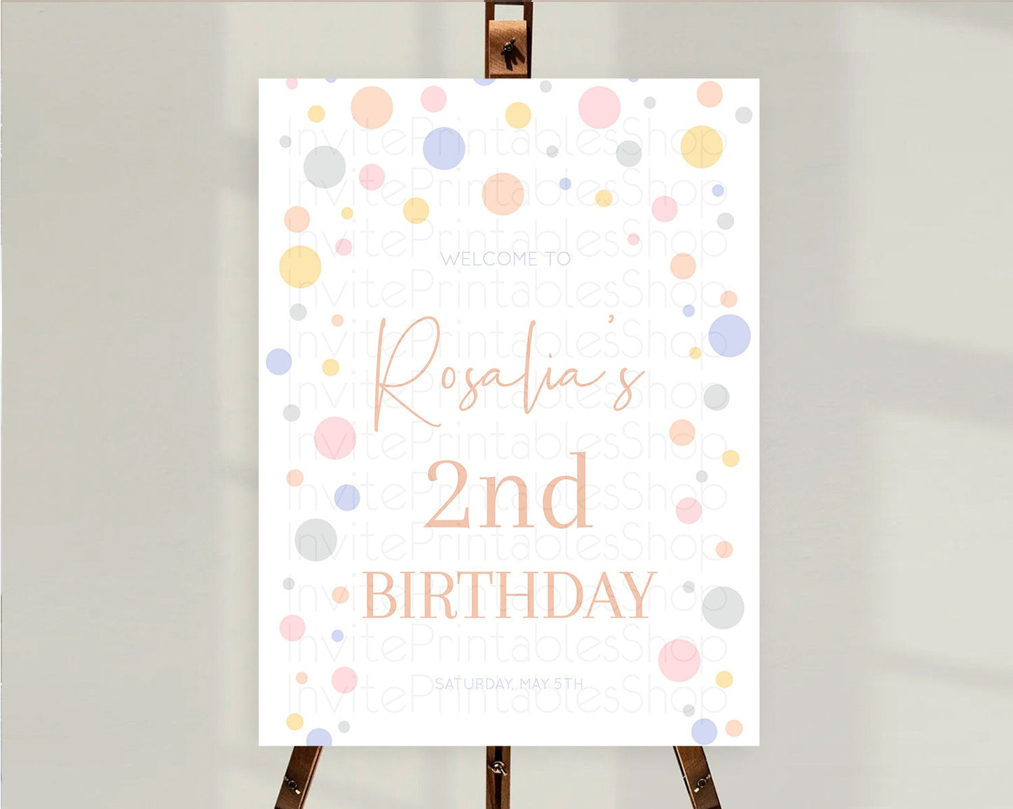 Rainbow Welcome Sign Pastel Welcome Board Pastel Rainbow Confetti Welcome Sign Colorful Bubbles Pastel First Birthday Welcome Sign D10759