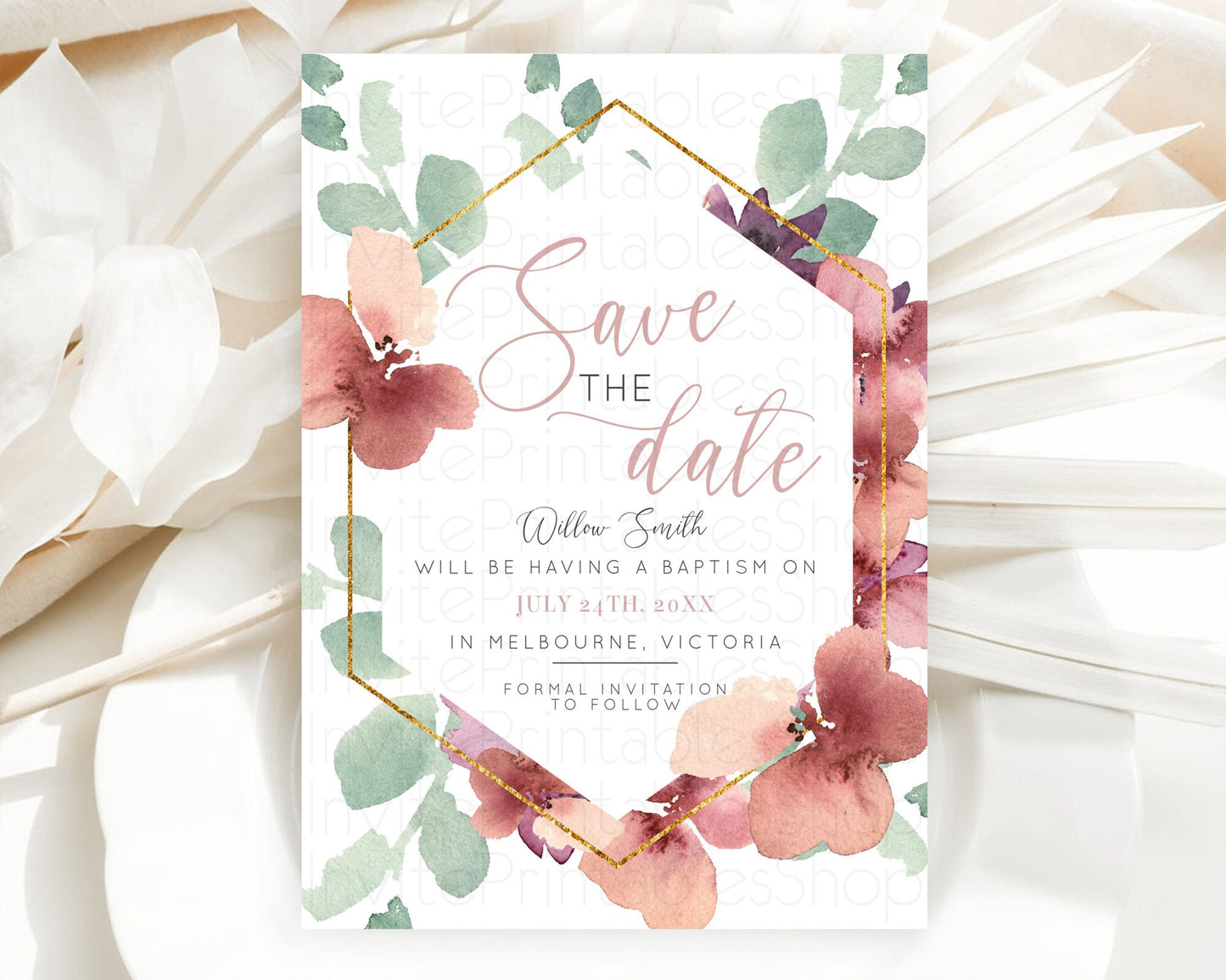 Wildflower Save The Date Template Secret Garden Save The Date Pastel Floral Garden Party Boho Flowers Birthday Baby Shower Wedding D10964