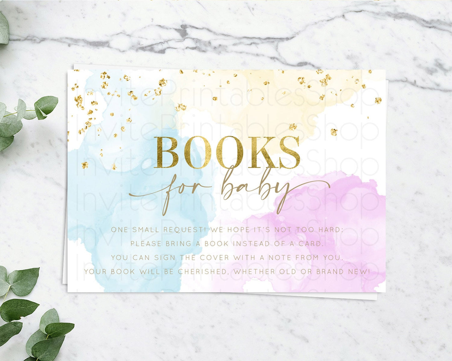 Pastel Books For Baby Card Pastel Rainbow Book Insert Colorful Ombre Watercolor Book Card Confetti Glitter Baby Book Poem Request D10204