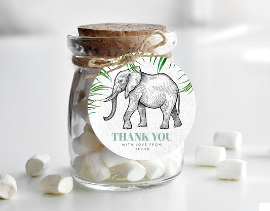 Editable Elephant Thank You Tags Elephant Thank You Gift Tags Elephant Party