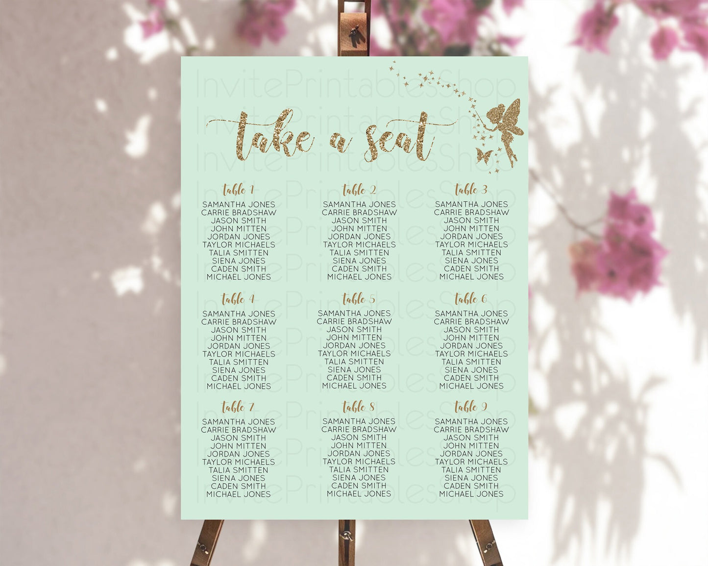 Fairy Seating Chart Pastel Fairy Seating Chart Fairy Tea Party Fairy Garden Seating Sign Enchanted Garden Floral Butterfly Décor D10908