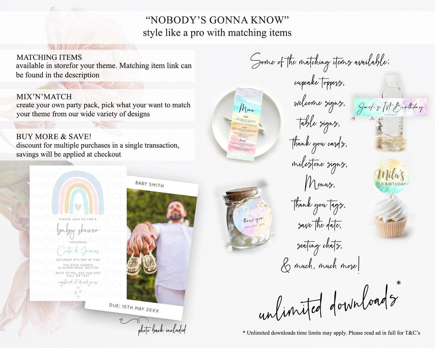 Pastel Rainbow Baby Shower Invitation Pastel Rainbow Invitation Rainbow Baby Invitation Pastel Invitation Boho Rainbow Invitation D10214