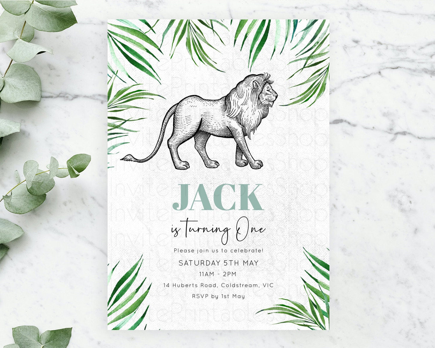 Lion Birthday Invitation Lion Invitation Modern Safari Lion Party 2 Wild 1 Safari Adventure Zoo Birthday Minimalist Lion Invites D10845